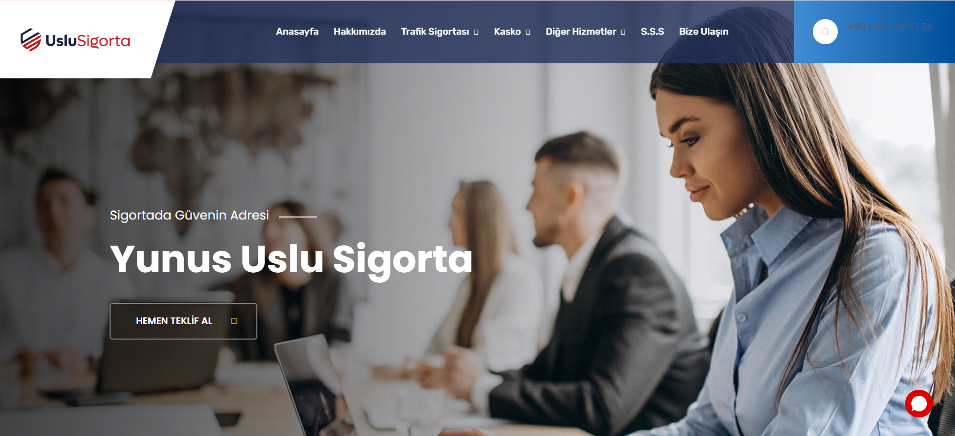 Kurumsal teklif isteme entegreli sigorta sayfamız.